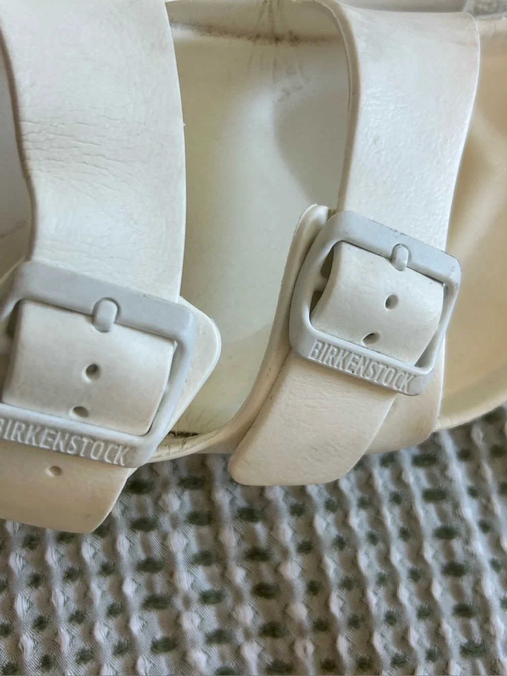 Birkenstock Cream Double-Strap Slide Sandals